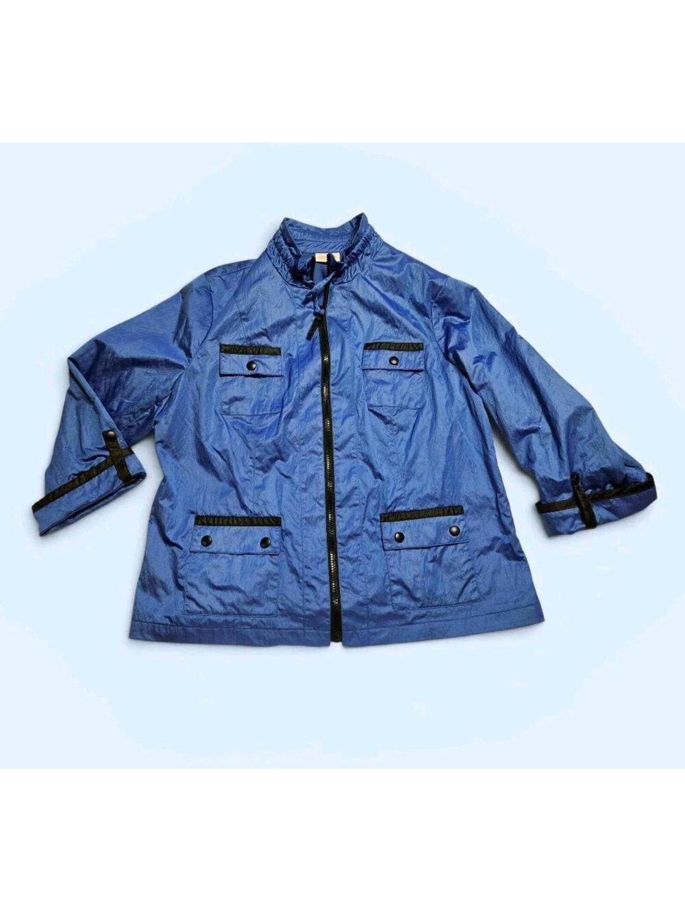 Chicos Zenergy Women’s Sz 2x Blue Full Zip Lightweight Jacket